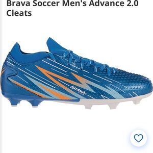 Brava Men's Advance 2.0 Blue and Orange Soccer Cleats